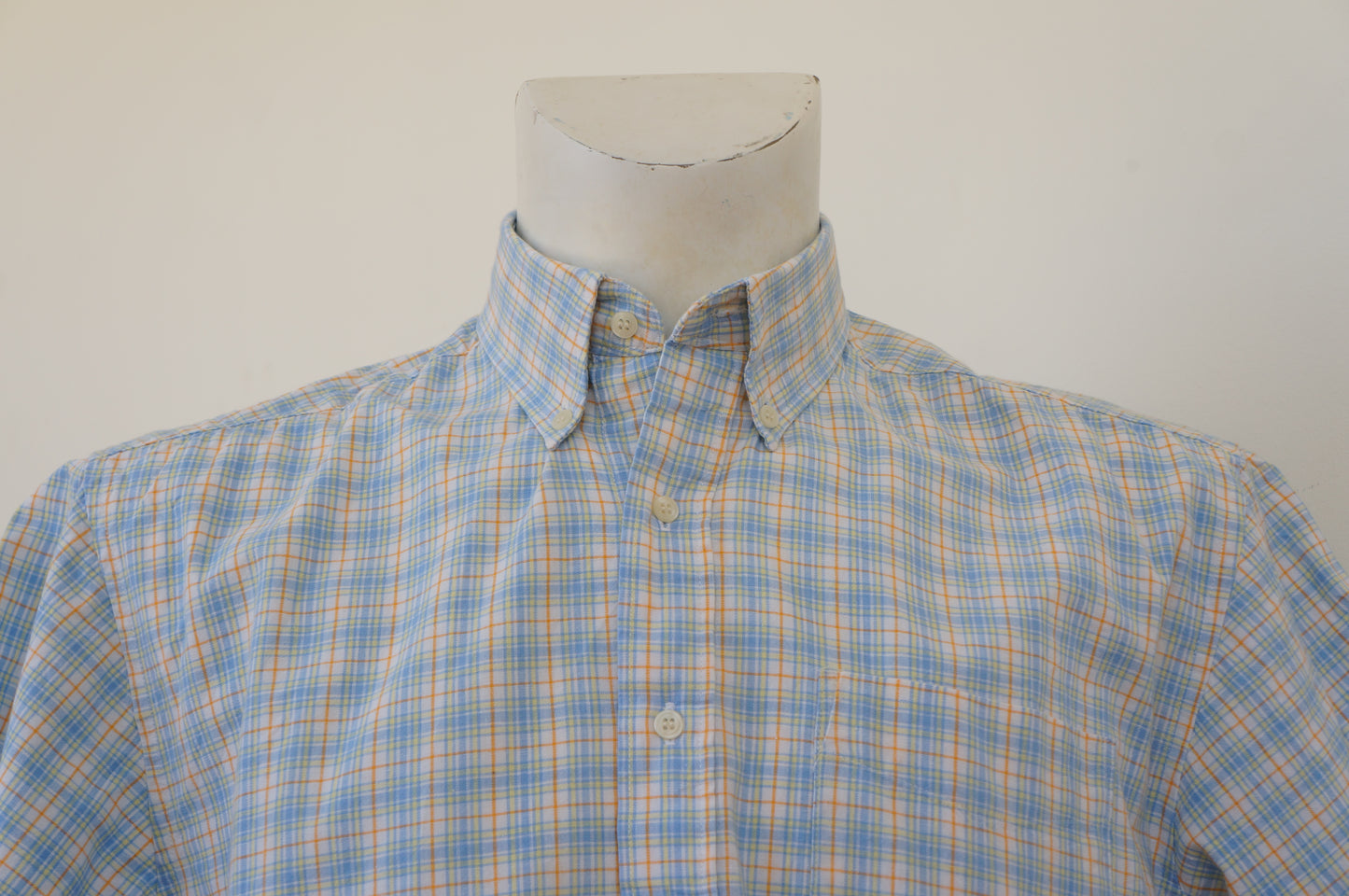 Chemise carreaux oranges et bleus