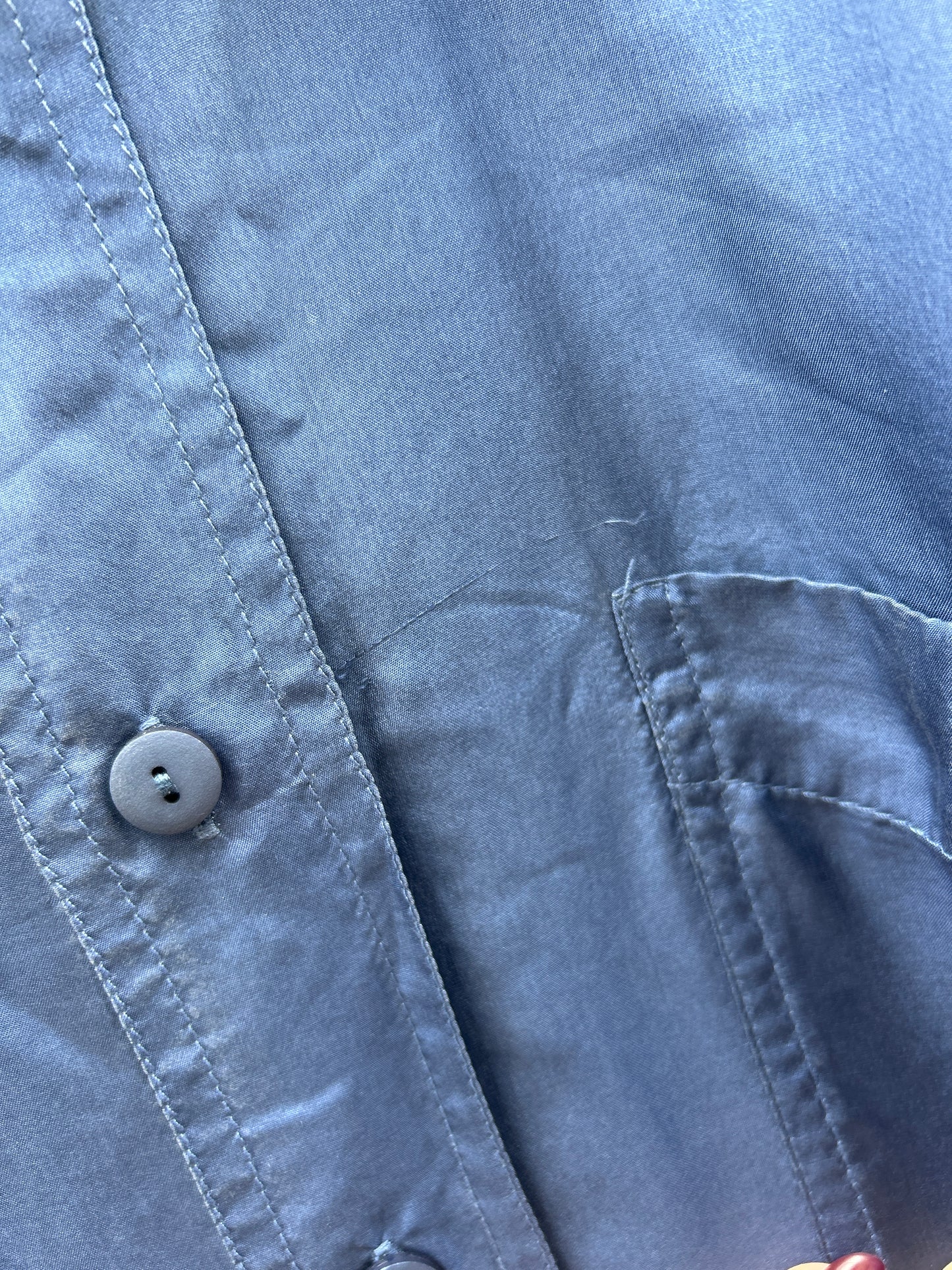 Chemise soie bleue unie