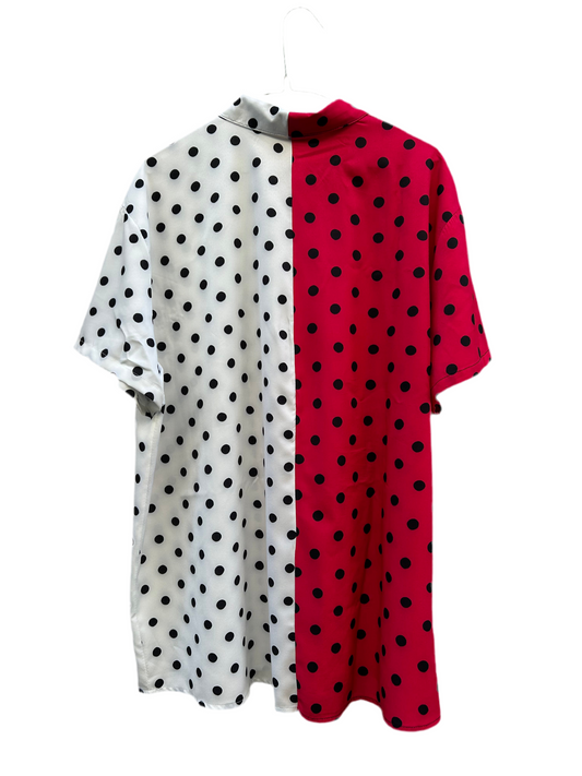 Chemise bi-gout à pois • Fuschia & Blanc