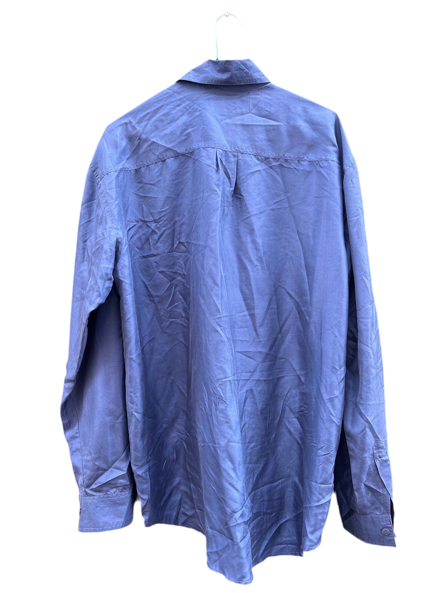 Chemise soie bleue unie