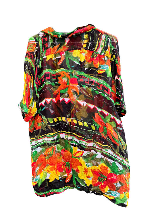Chemise Hibiscus rouge
