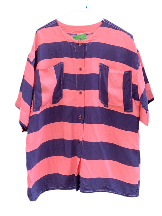 Chemise nougat rayures