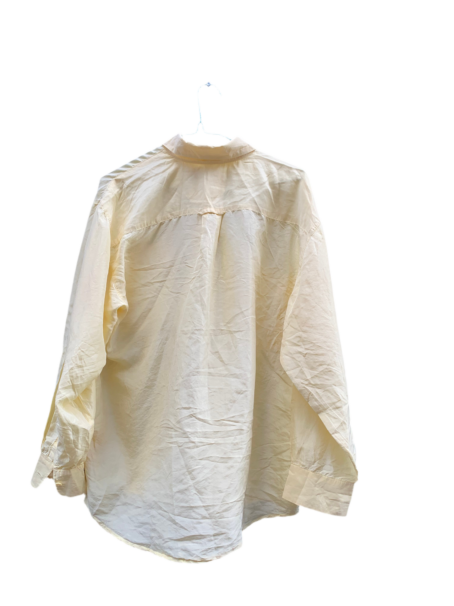 Chemise soie jaune butter