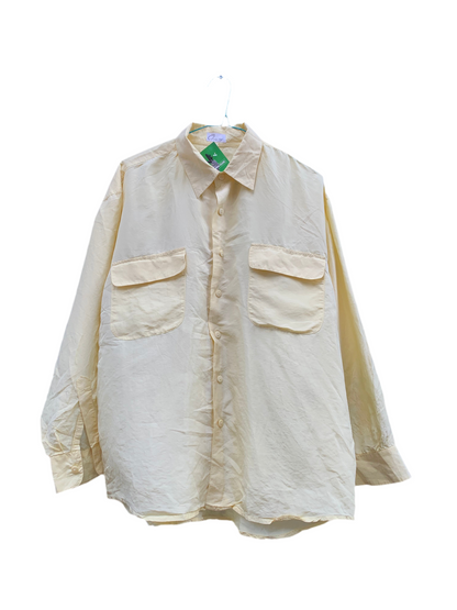 Chemise soie jaune butter