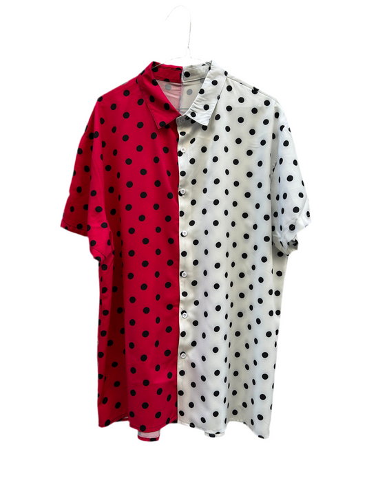 Chemise bi-gout à pois • Fuschia & Blanc