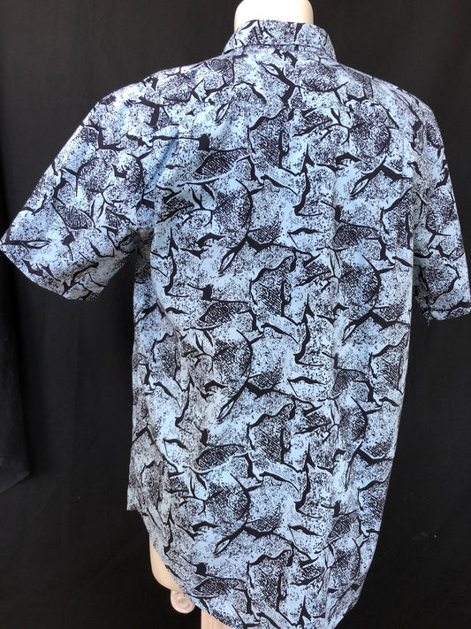 Chemise triptyque bleue