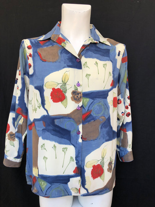 Chemise jardin bleuté
