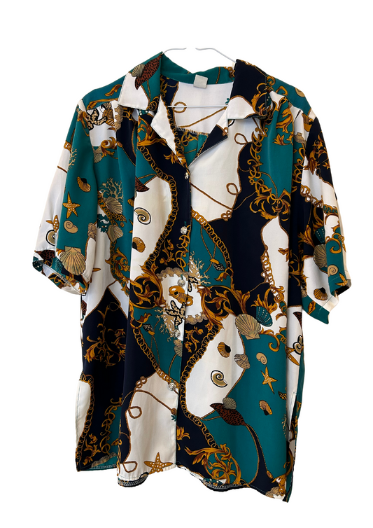 Chemise concha turquoise