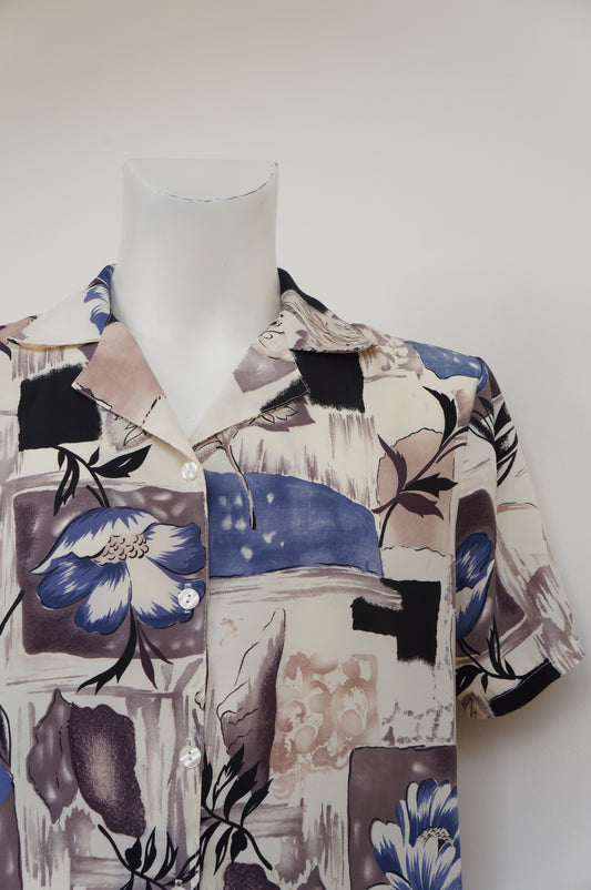 Chemise big blue flowers