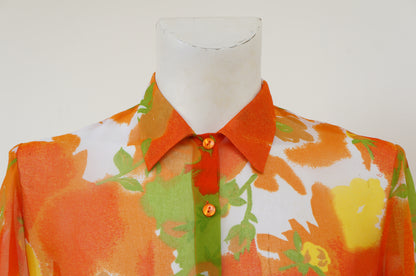 Mandarin floral shirt