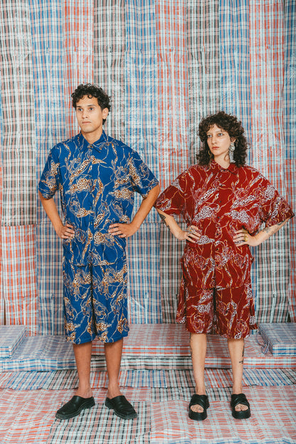 Bermuda long léo rouge • La Blédarde x La Chemise Club Studio