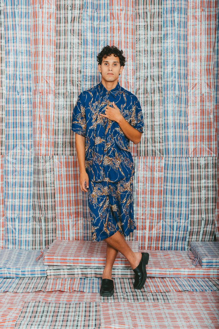 Bermuda long léo bleu • La Blédarde x La Chemise Club Studio