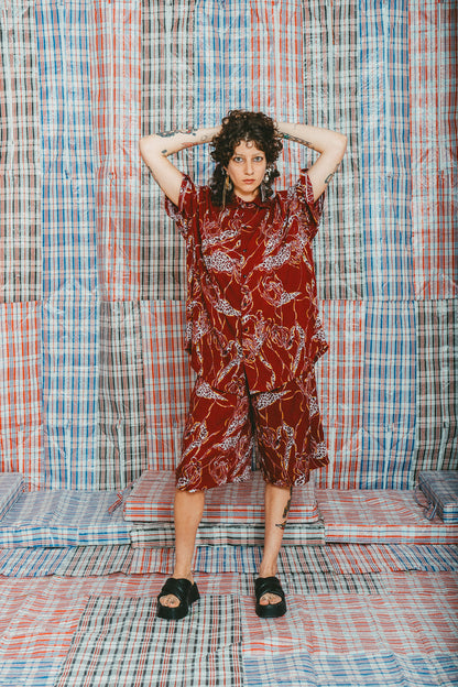 Bermuda long léo rouge • La Blédarde x La Chemise Club Studio