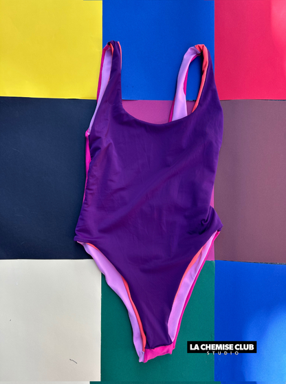 Maillot réversible Purple/Orange • La Chemise Club Studio
