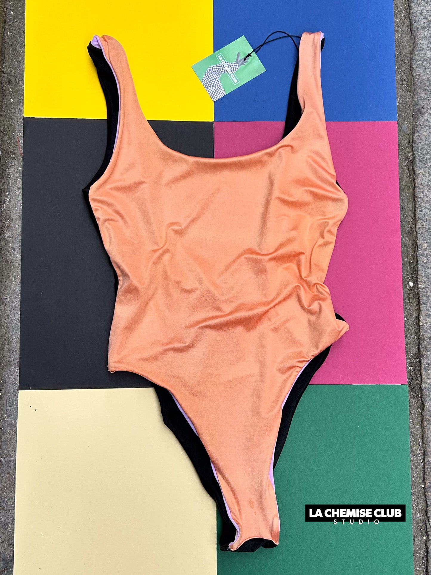 Maillot réversible Peach/Lila • La Chemise Club Studio