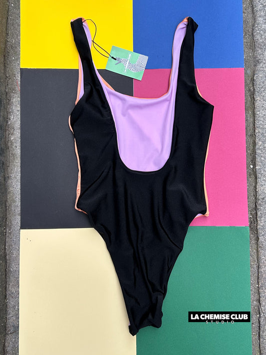 Maillot réversible Peach/Lila • La Chemise Club Studio