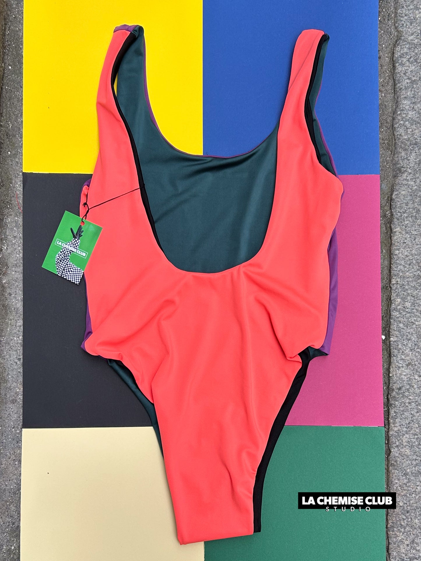 Maillot réversible Vert/Purple • La Chemise Club Studio