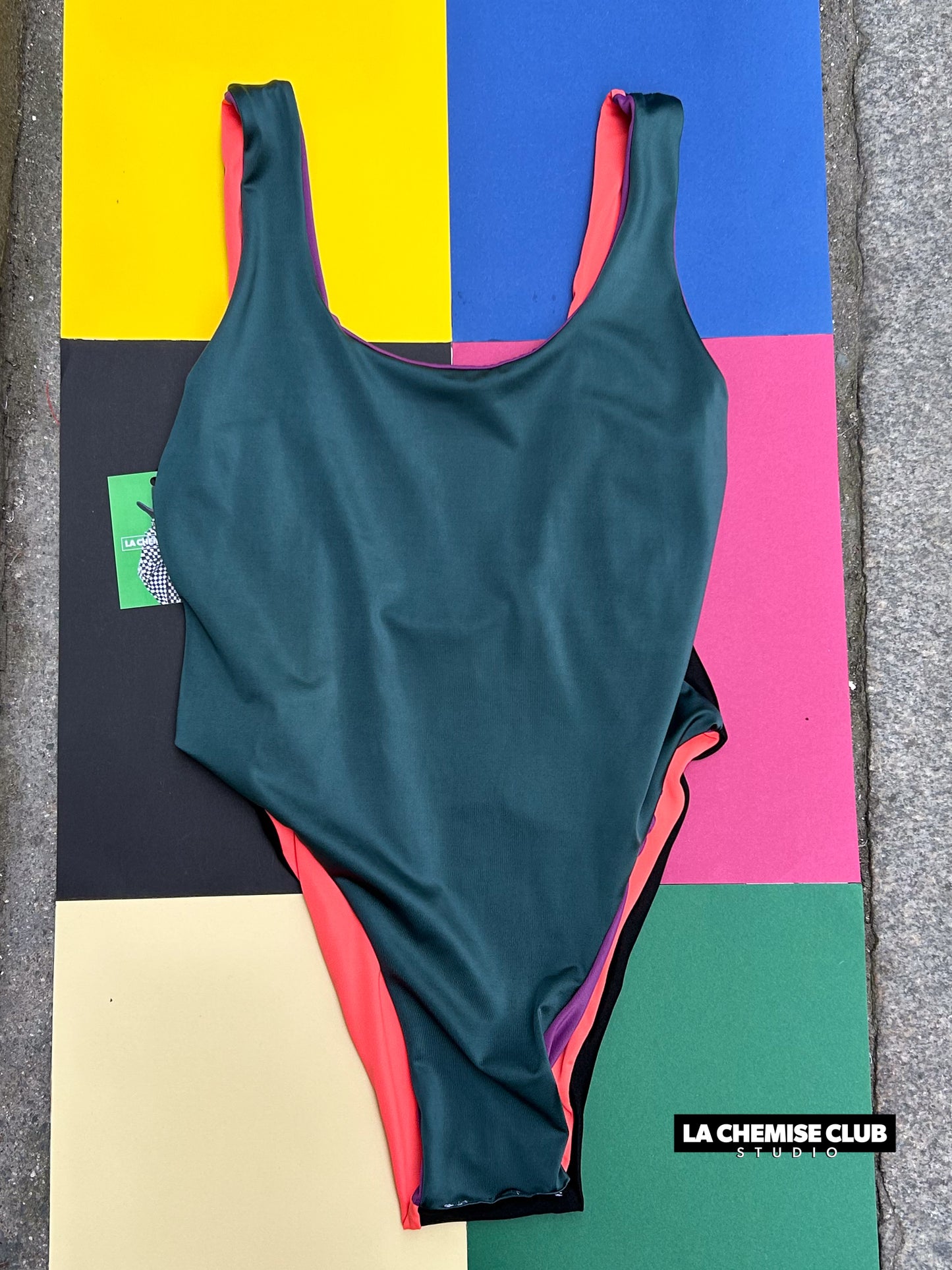 Maillot réversible Vert/Purple • La Chemise Club Studio