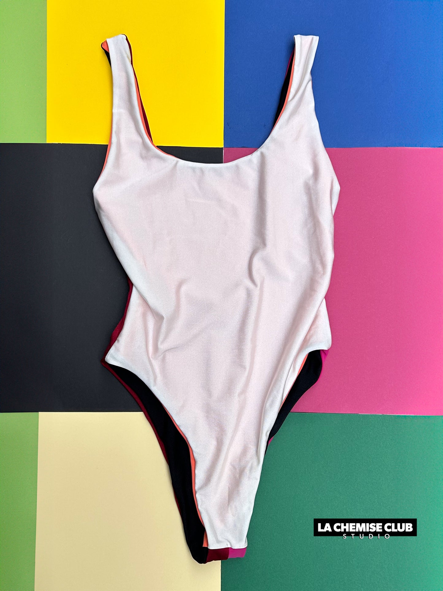 Maillot réversible Blanc/Orange • La Chemise Club Studio