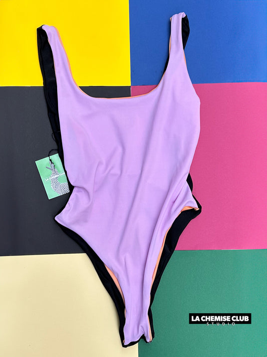 Maillot réversible Peach/Lila • La Chemise Club Studio