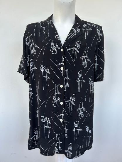 Chemise black flowers