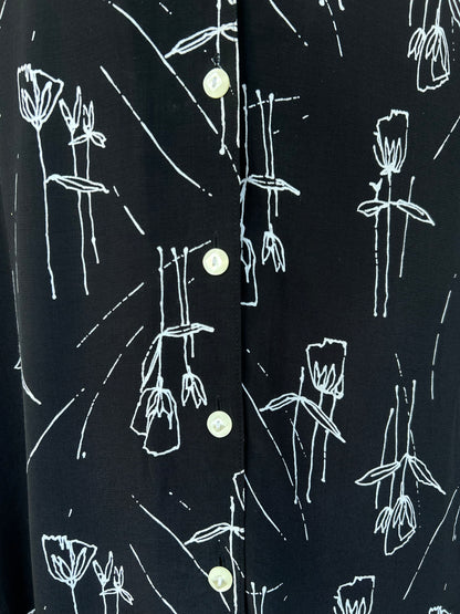 Chemise black flowers