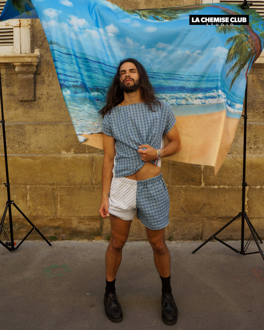 La Chemise Club Studio x Hulala • Top Hulala bleu