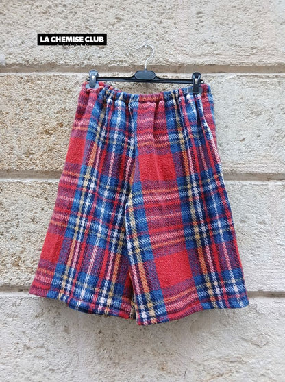Bermuda long écossais rouge • La Chemise Club Studio