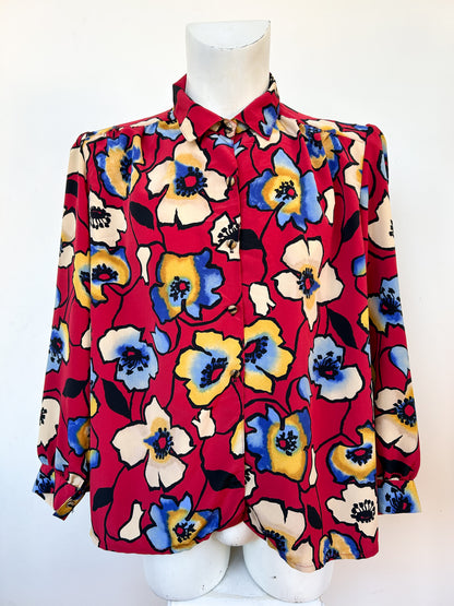 Chemise flowers blue&red