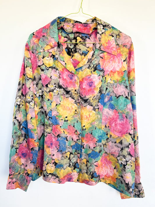 Chemise peinture fleurie