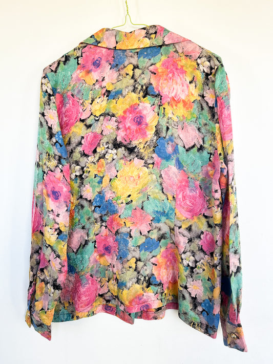 Chemise peinture fleurie