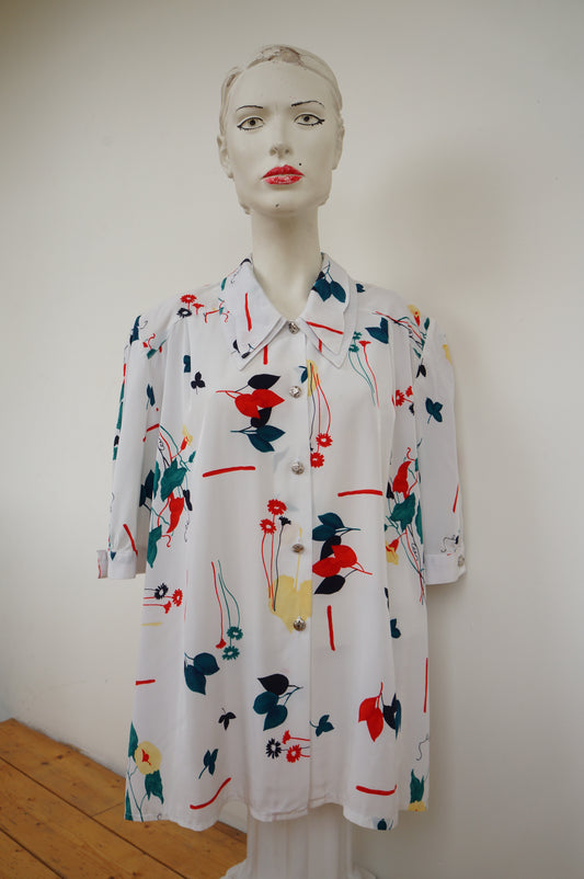 Chemise double-col fleuri