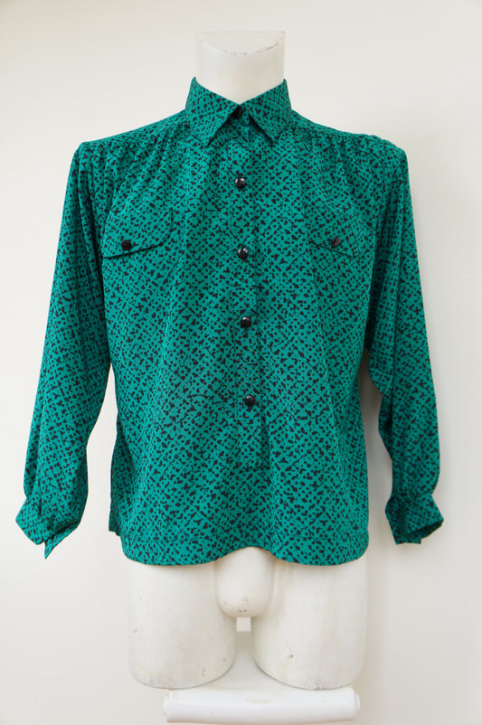 Chemise vert tramé