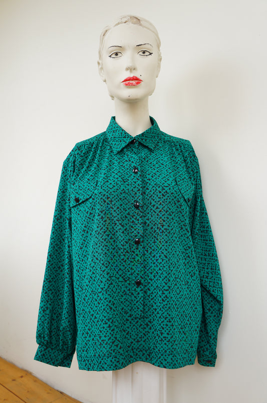 Chemise vert tramé