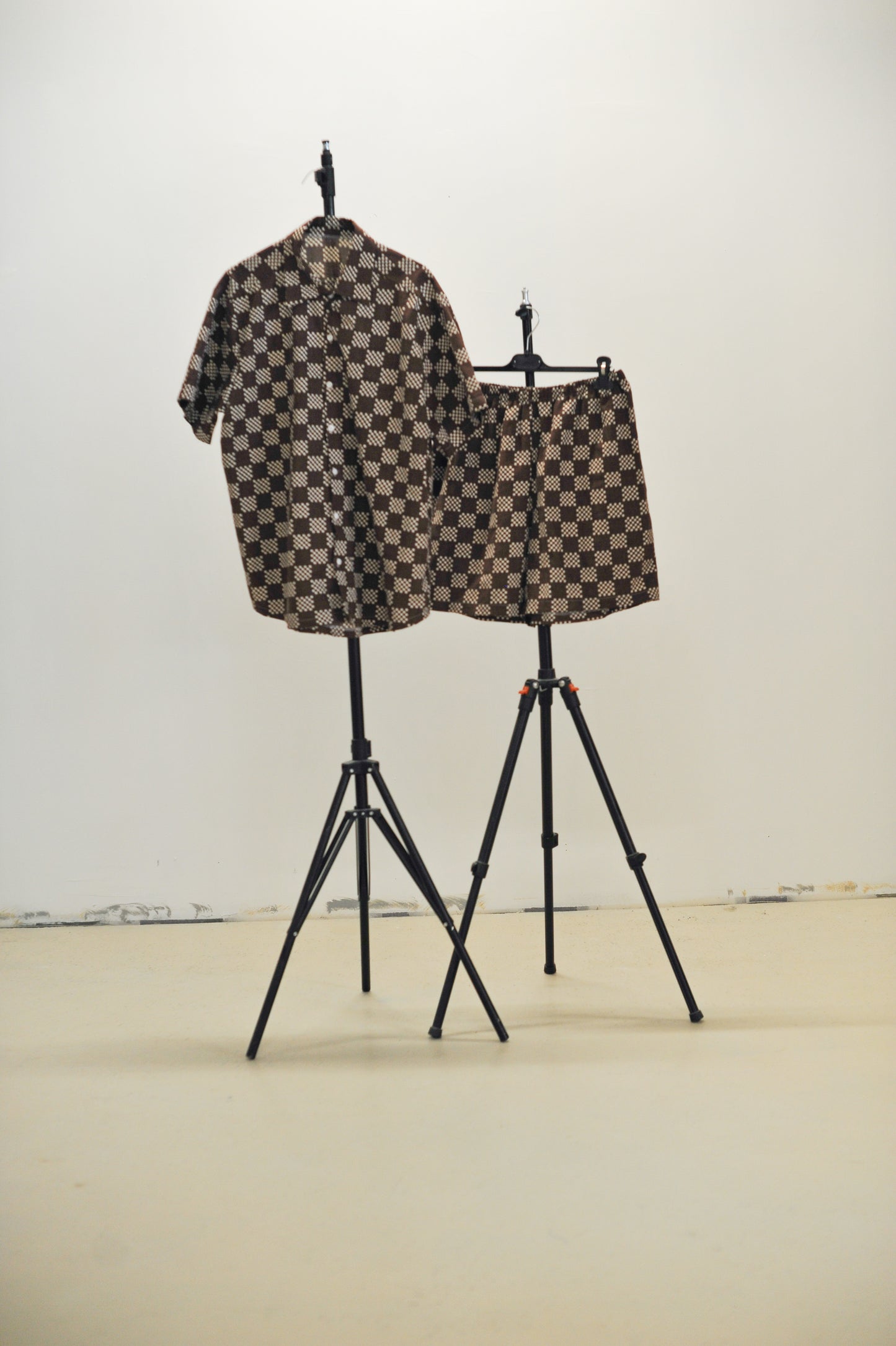 Bermuda Damier marron • La Chemise Club Studio