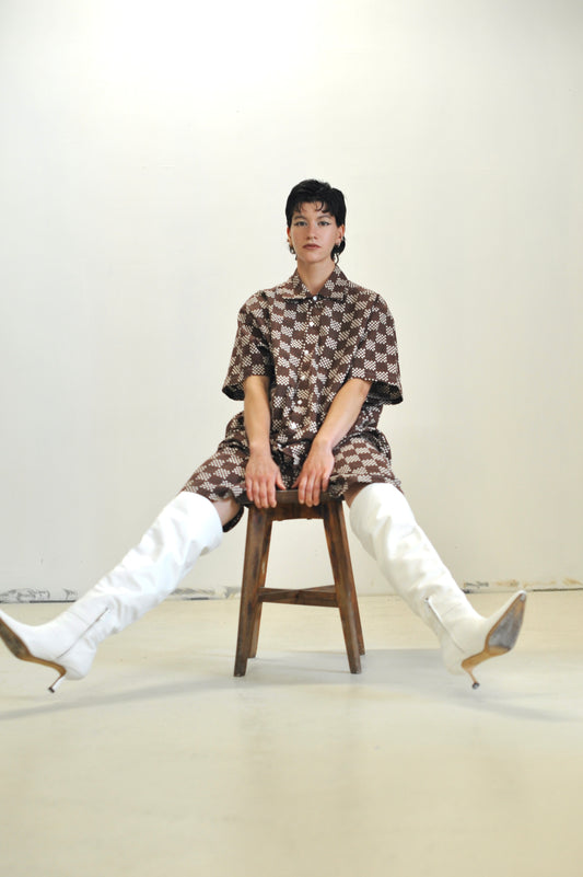 Chemise Damier marron • La Chemise Club Studio