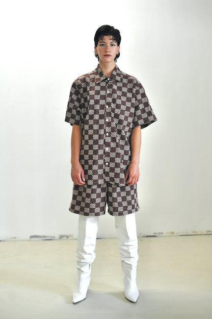Bermuda Damier marron • La Chemise Club Studio