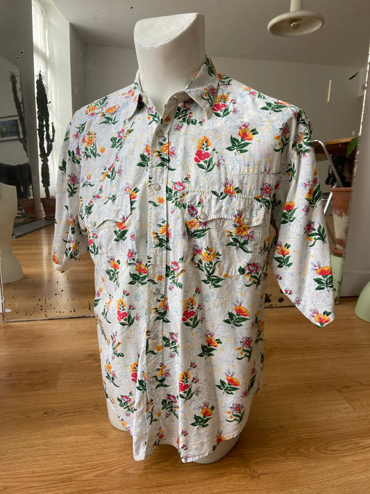 Chemise rodéo fleurs
