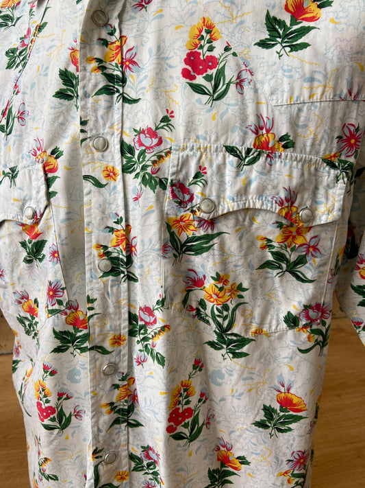 Chemise rodéo fleurs