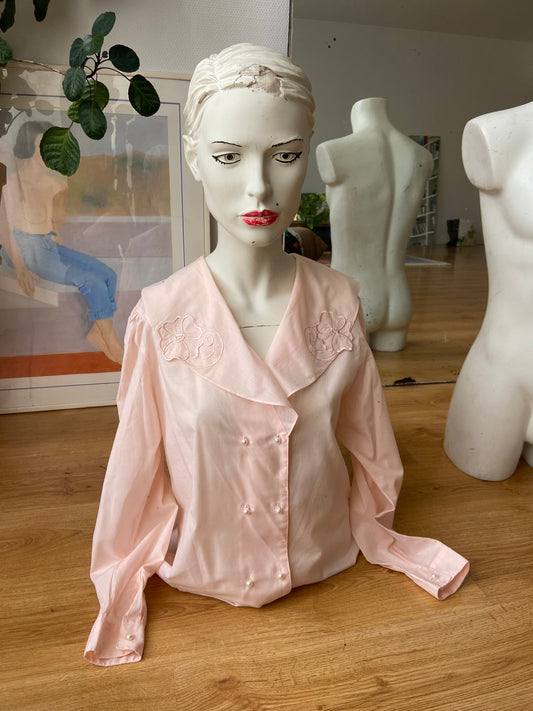 Chemise rose perle