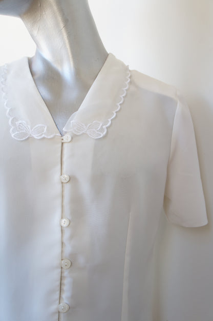 White shirt with transparent collar
