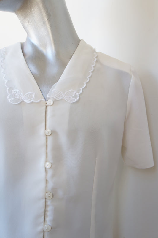 Chemise blanche col transparent