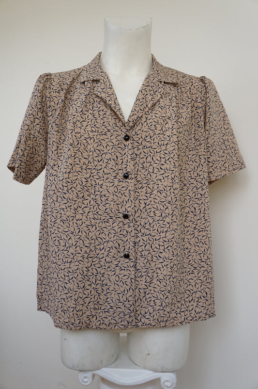 Chemise feuilles beige