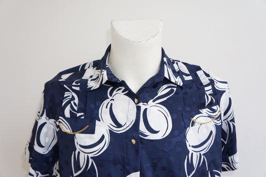 Chemise prune à pois