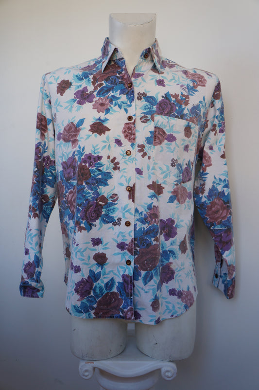 Chemise fleur bleue