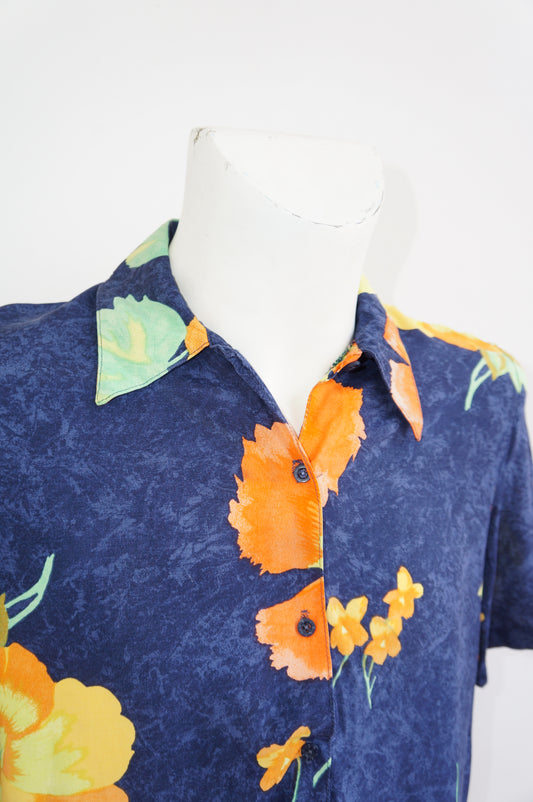 Chemise pensées oranges