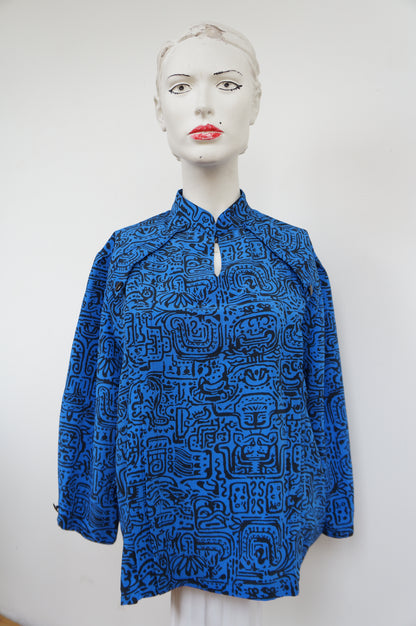 Chemise aztec bleue