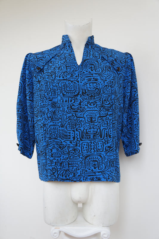 Chemise aztec bleue