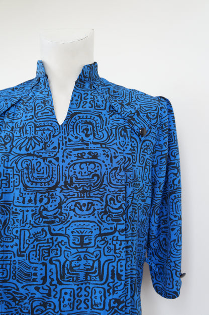Chemise aztec bleue