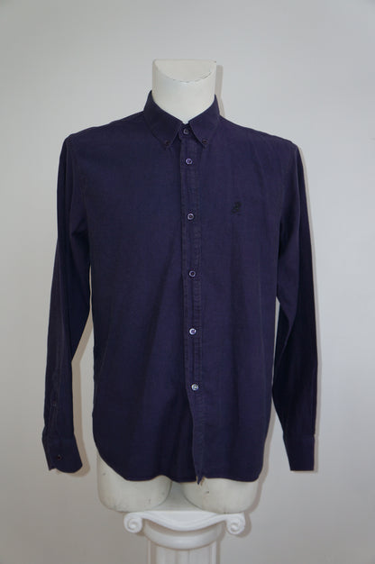 Agnes B. purple shirt